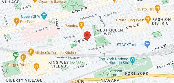 map of 901 KING ST W